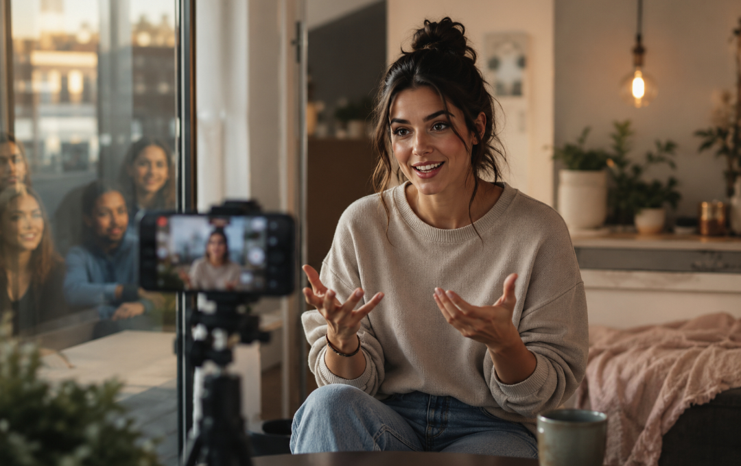 Influencer using emotional storytelling to connect with an audience