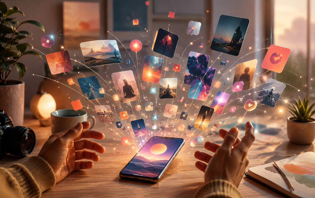 Creator selecting social media trends that match an authentic style