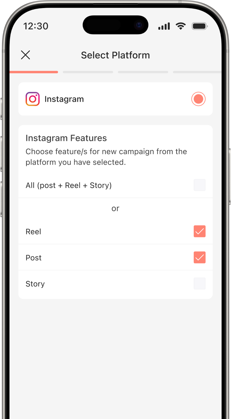 Brand campaign creation flow