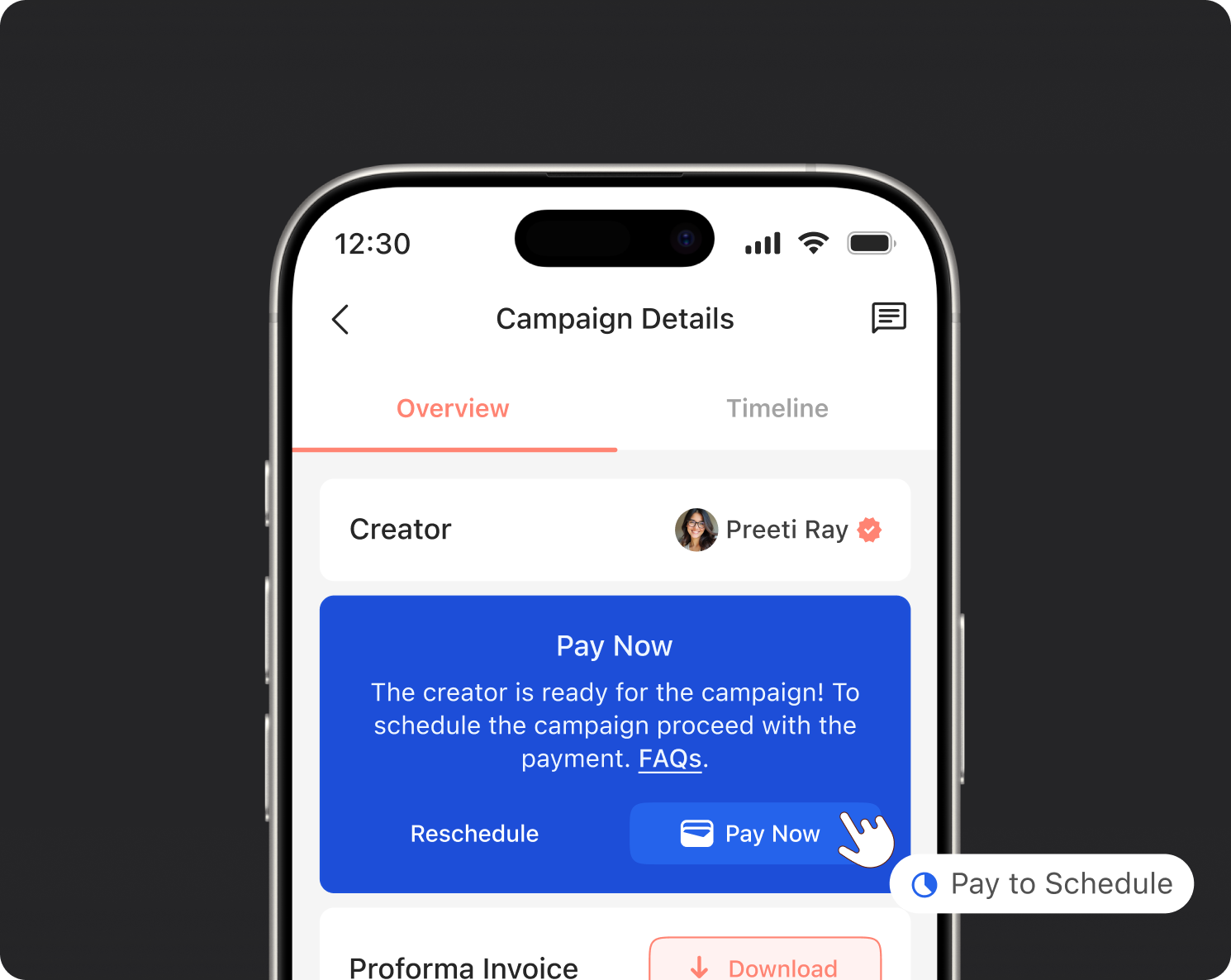 Brand pay to schedule preview