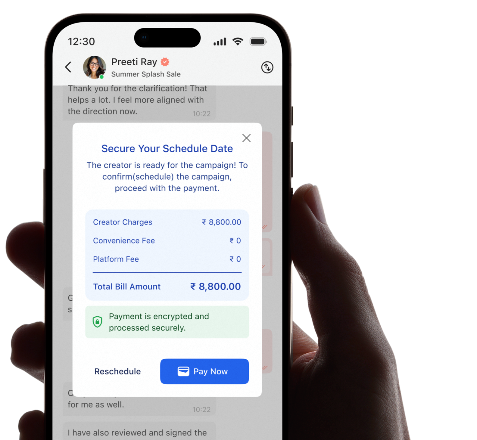 Brand secure campaign payment on Adintors