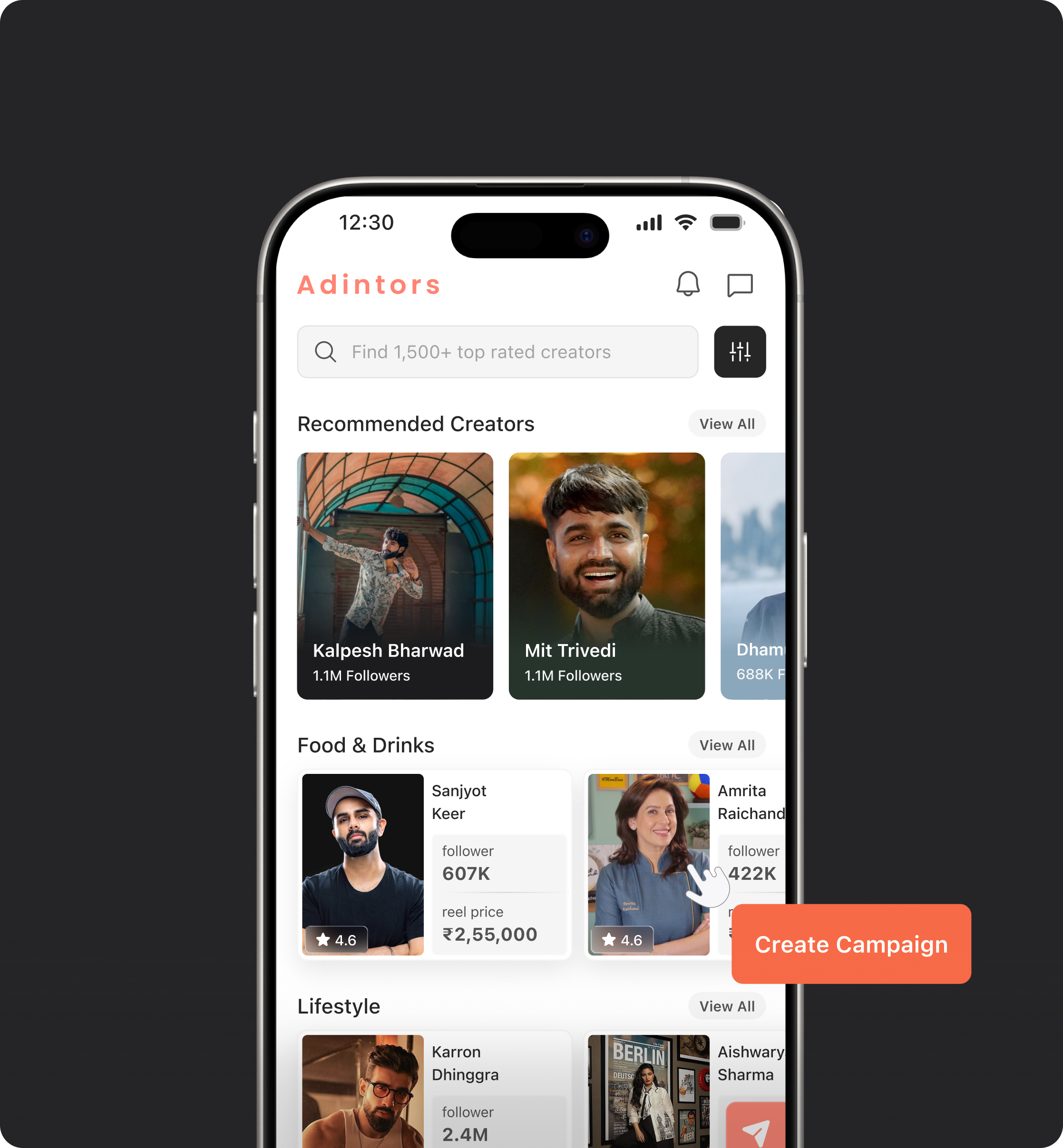 Creator discovery screen preview