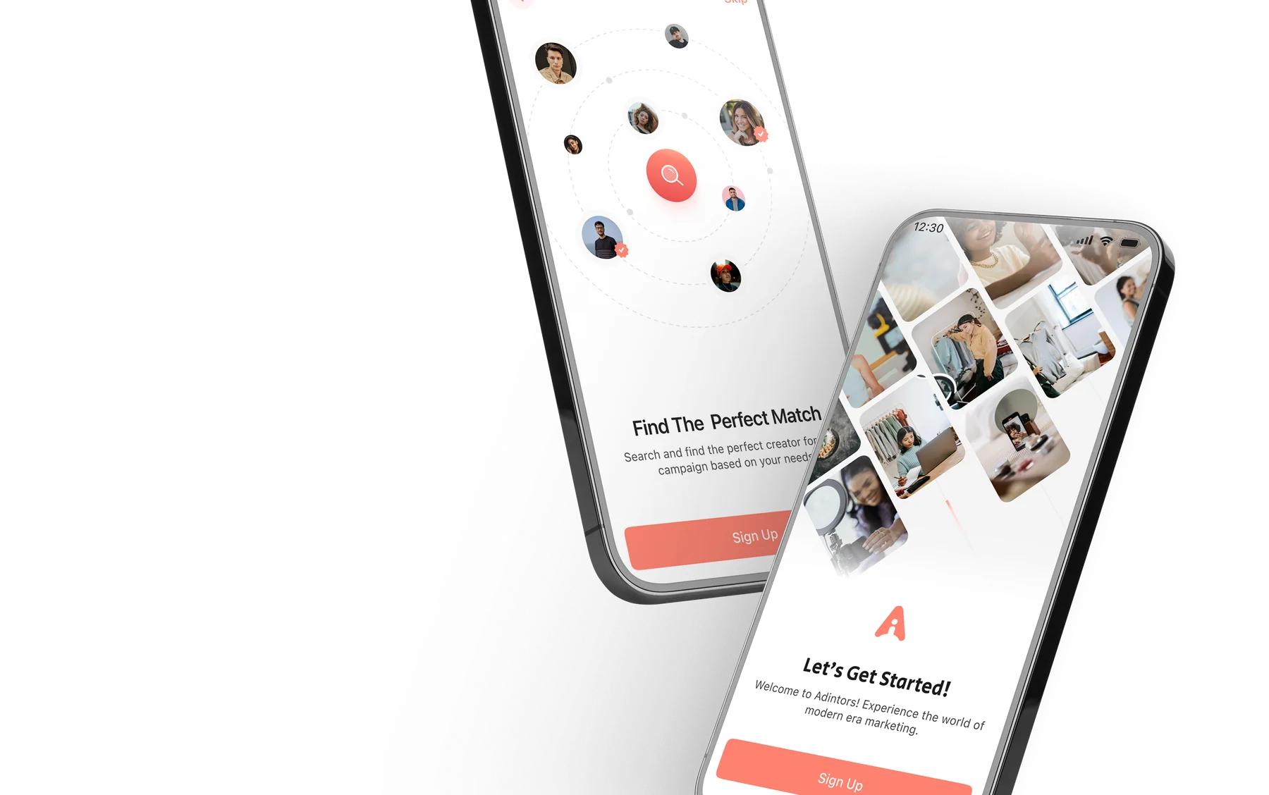 Adintors app screens