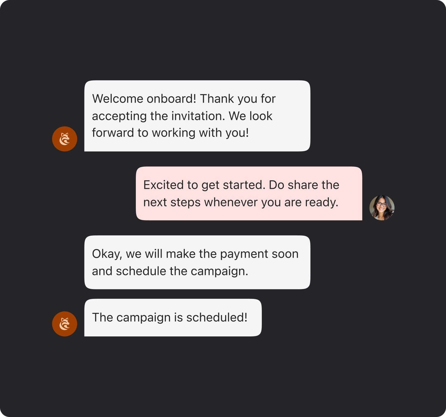 Direct communication with brands