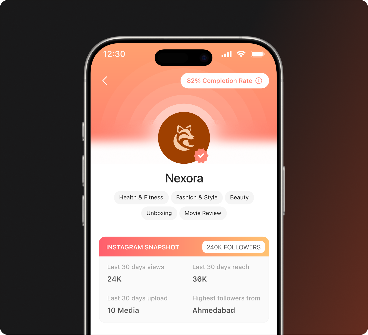 Brand profile preview