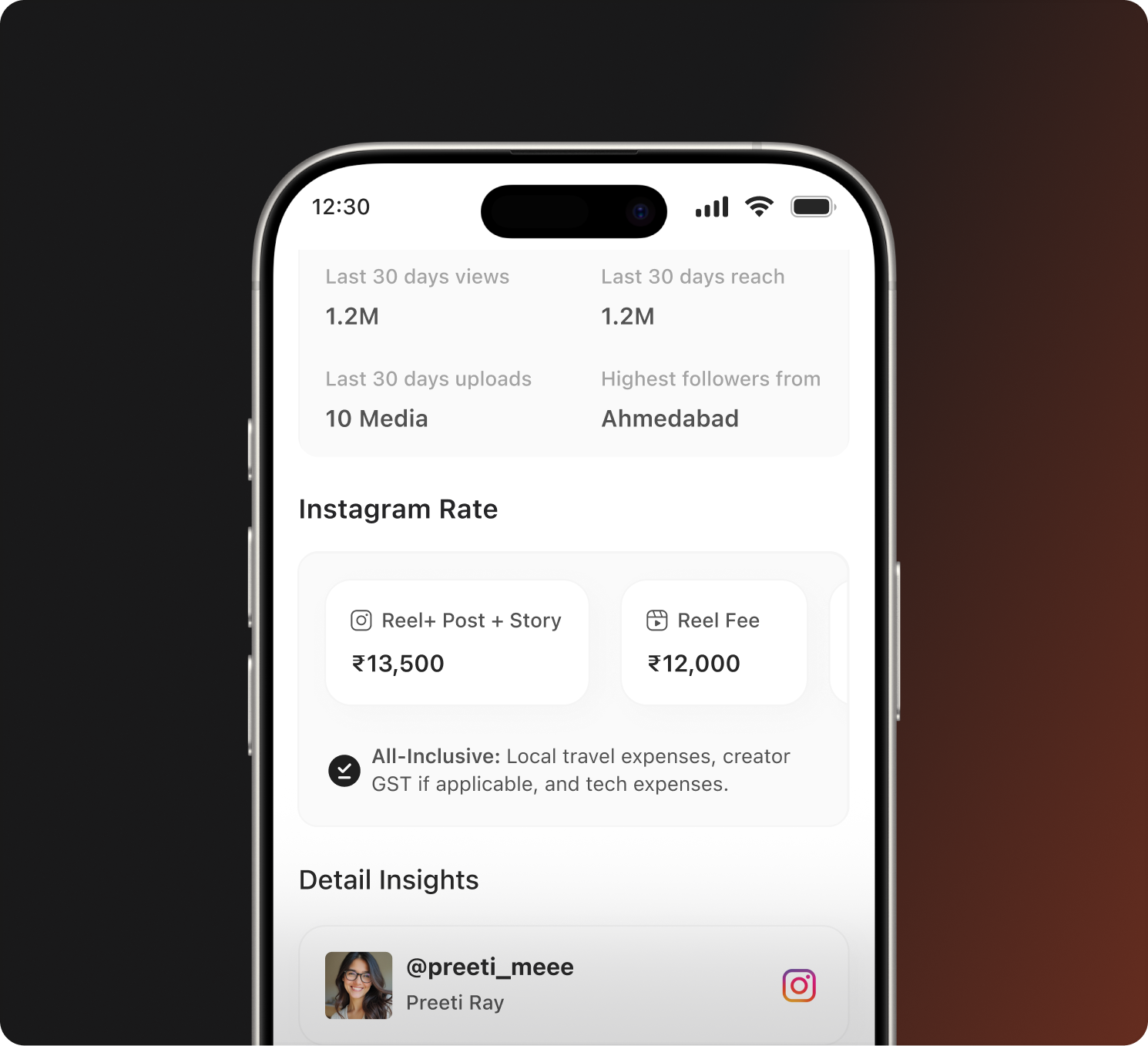 Creator setting collaboration rates