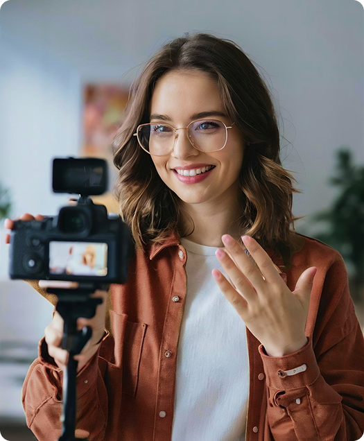 Creator recording influencer marketing content